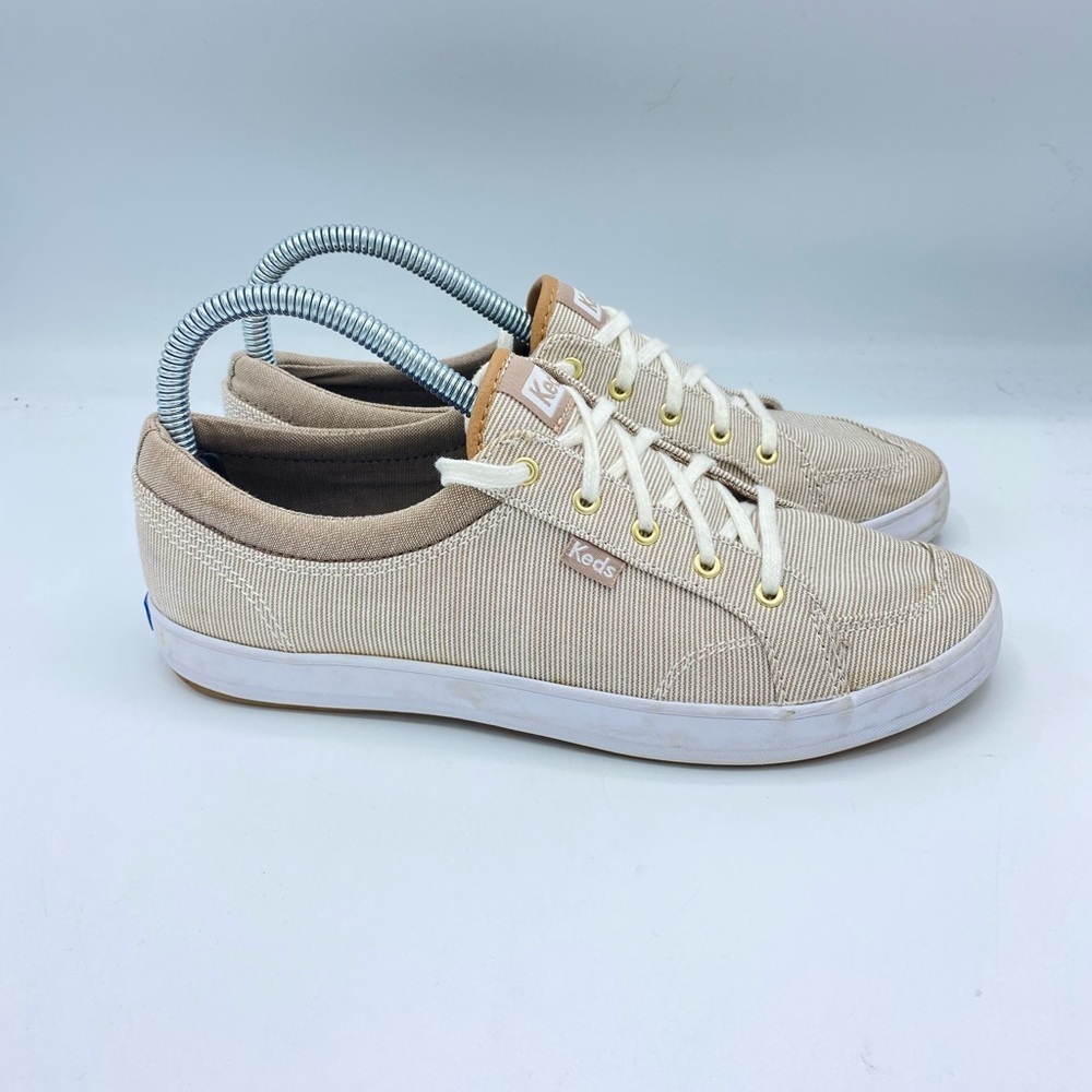 Keds lace up striped shoes women’s size 7.5 tan